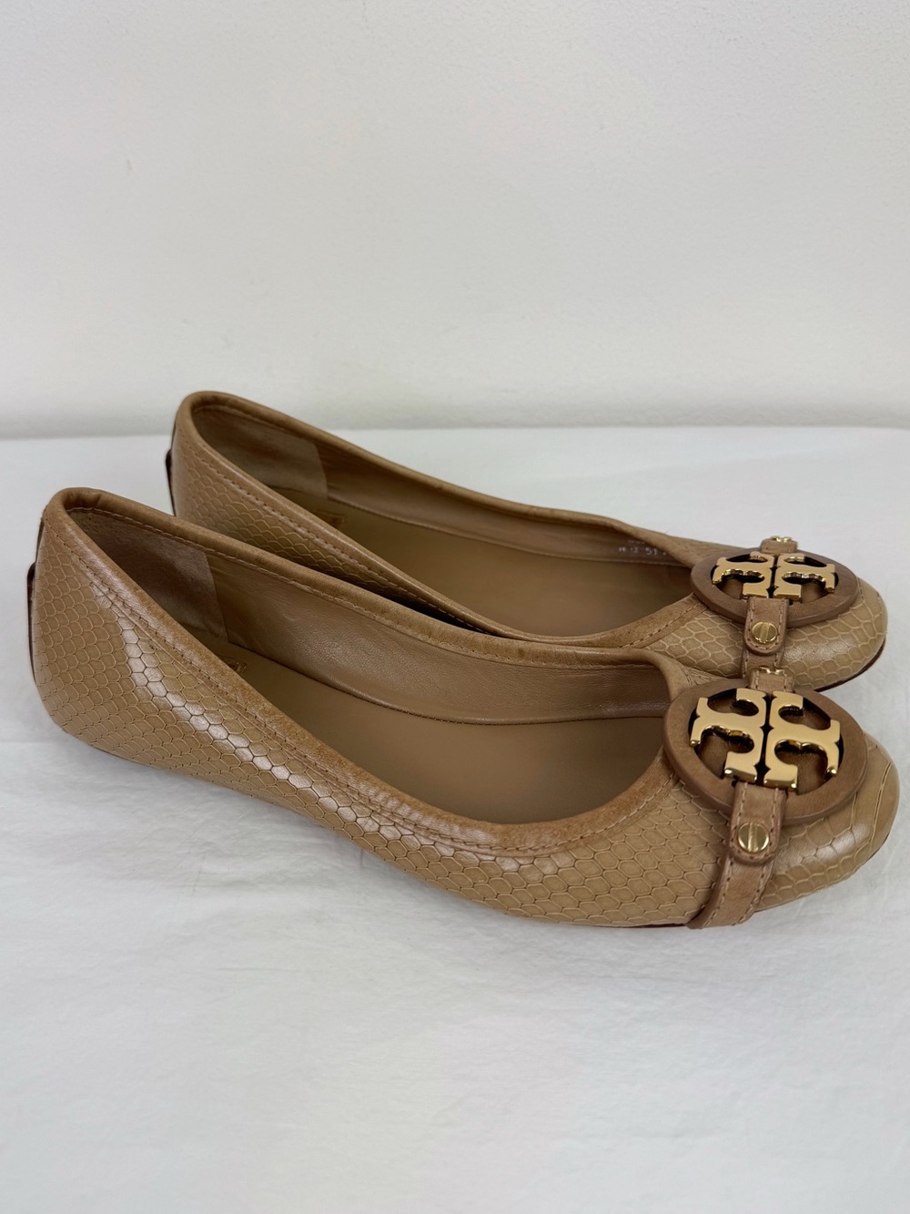 Tory Burch Aaden Snake Embossed Flats